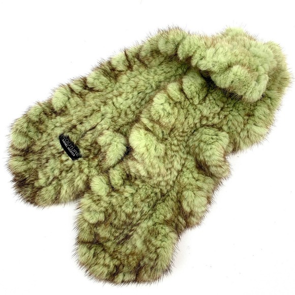 90's Parisian couture designer green mink scarf - Picture 12 of 15